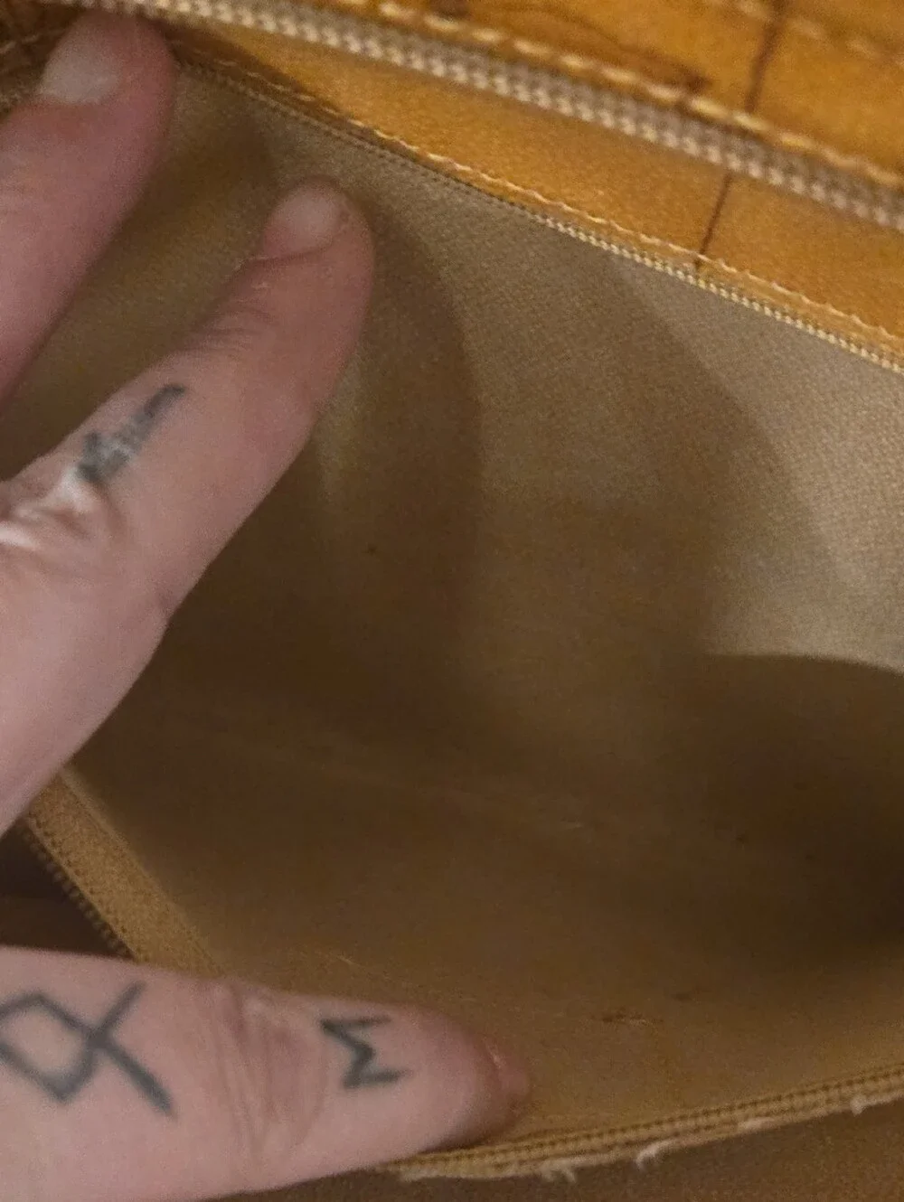 Alviero Martini Tan Map-Print Leather Tote Bag